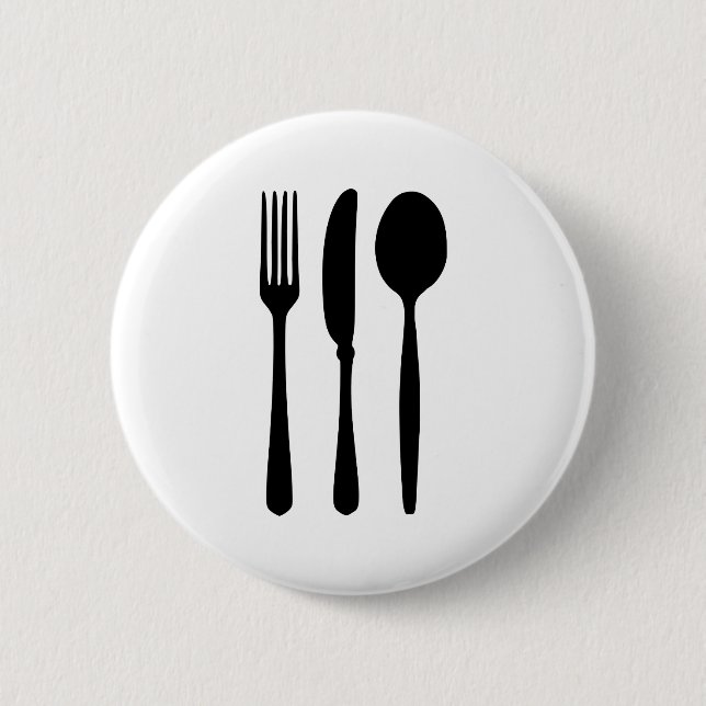 Cutlery - Fork - Knife - Spoon 2 Inch Round Button (Front)