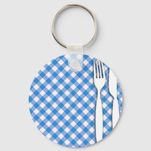 Cutlery on Table Cloth Keychain (Front)