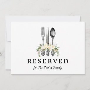 cutlery reserved sign for family etc card editable