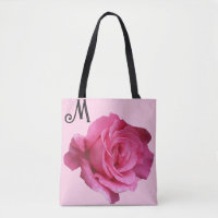 Cutomizable M name pretty pink rose trendy floral