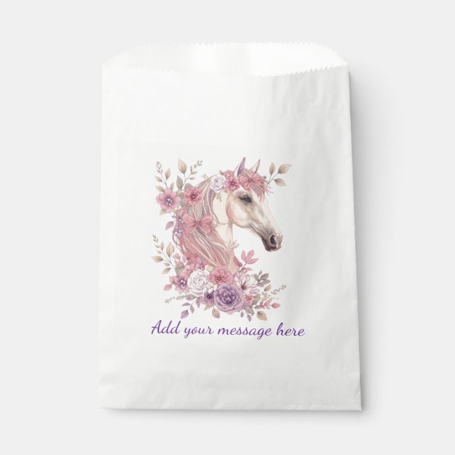 Cutomizable Pretty Ponies and Petals Favour Bag (Front)