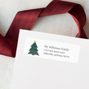 Cutout Christmas Tree Holiday Return Address