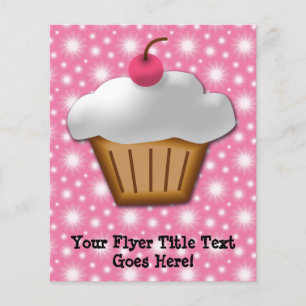 Cutout Cupcake with Pink Cherry on Top Flyer