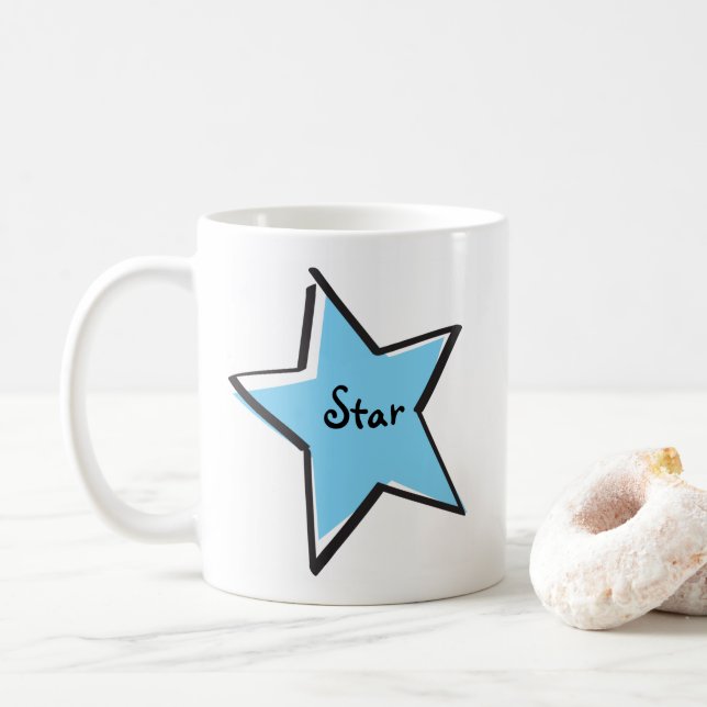 Cutout Light Blue Star Mug (With Donut)