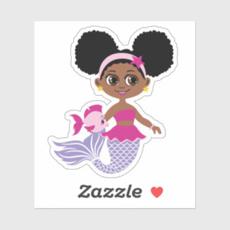 Cutout Mermaid Sticker – Afro Puff Girl
