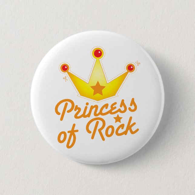 CUTOUT! Princess of rock Rockabilly design 2 Inch Round Button (Front)
