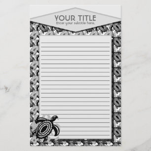 Cutout Turtle Personalized Stationery