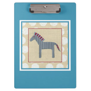 Cutout Zebra on Cream Background Clipboard