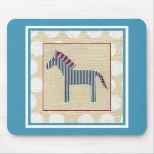 Cutout Zebra on Cream Background Mouse Pad
