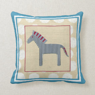Cutout Zebra on Cream Background Throw Pillow