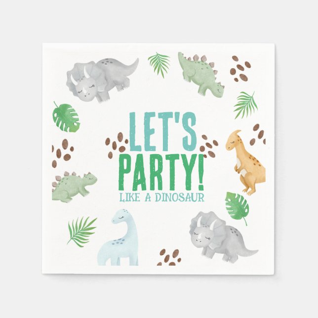 Cutr dinosaur birthday kid party Paper Napkin (Front)