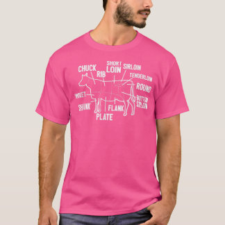 Cuts of Meat BBQ Grilling Cow Anatomy Funny T-Shirt