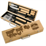 Cuts of Meat Personalized Bamboo BBQ Set<br><div class="desc">This personalized BBQ set is a great way to say Happy Fathers Day,  Happy Birthday or thank you to your Best Man and Groomsman! (Don't forget to get one for you too)! High quality bamboo laser engraves beautifully.</div>