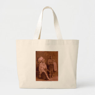 Cuts The Bear's Ears and Wife - Crow Large Tote Bag
