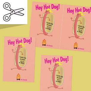 Cuttable Fire Jumping Hot Dog Valentine's Day Card