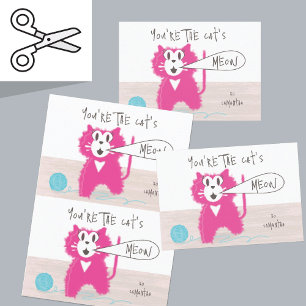 Cuttable Pretty Kitty Valentine Card Pair