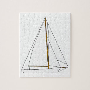 Cutter Sailboat Illustration Jigsaw Puzzle