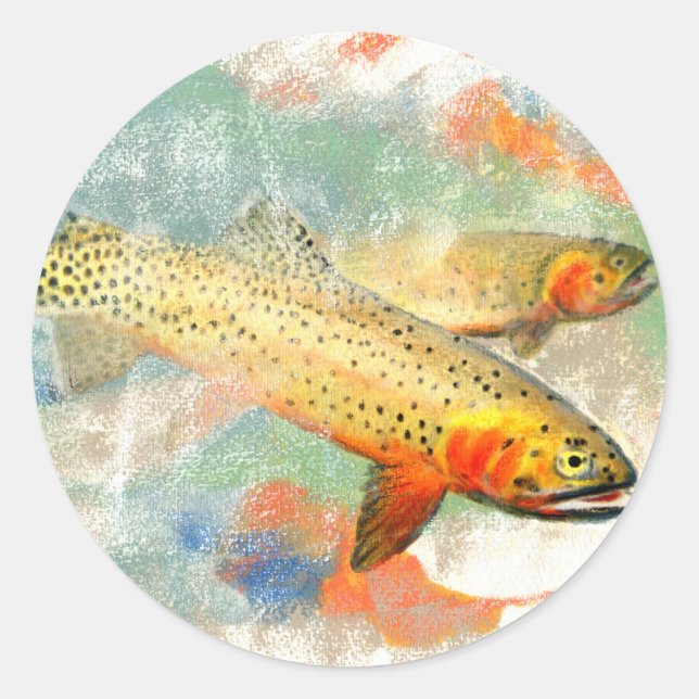 Cutthroat Trout Classic Round Sticker (Front)
