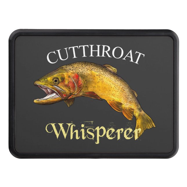 Cutthroat Trout Whisperer Dark Trailer Hitch Cover (Front)