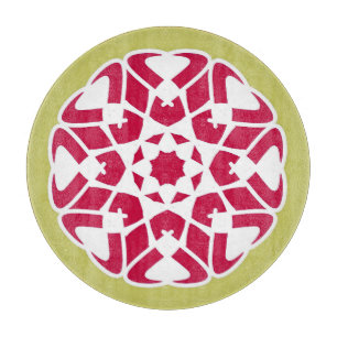 Cutting Board, A round floral modern art design Board