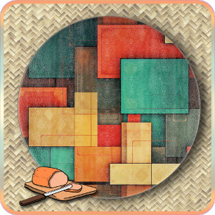 CUTTING BOARD - Color-blocks in Many Colors -Round