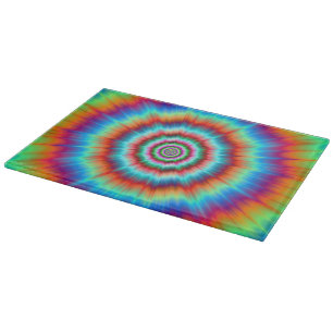 Cutting Board  Explosion in Blue and Orange