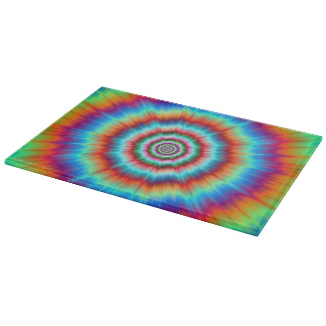 Cutting Board  Explosion in Blue and Orange (Corner)