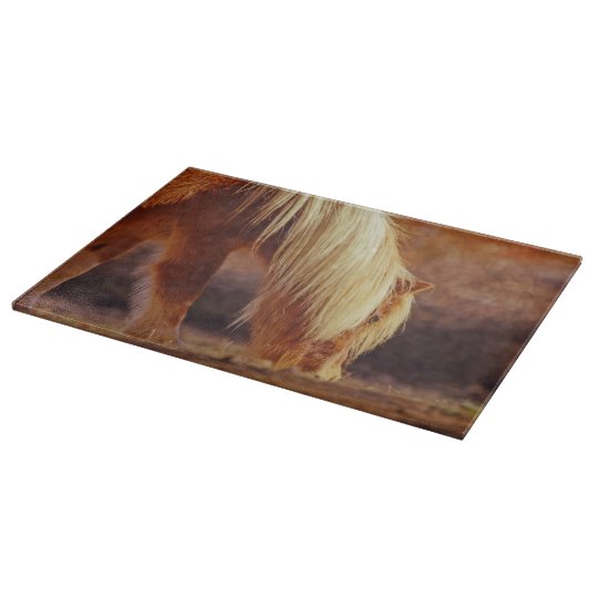 Cutting Board Glass Western Horse