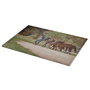 Cutting Board Glass Western Horse