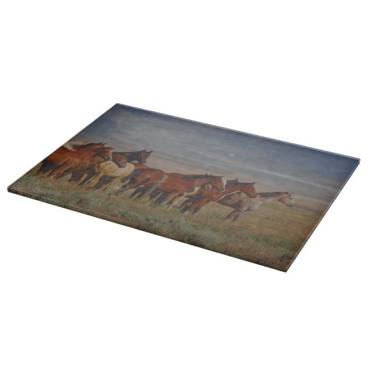 Cutting Board Glass Western Horse