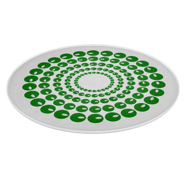 Cutting Board - Green Beads in Circles (Corner)