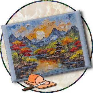 CUTTING BOARD - Japanese Landscape with Pagoda