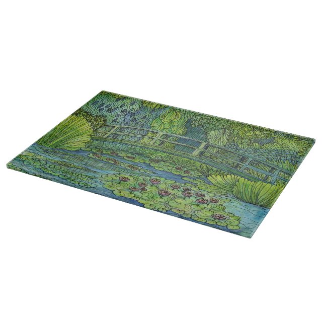 Cutting Board - Monet's Tangled Bridge (Corner)