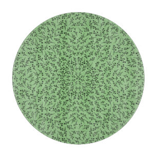 Cutting Board Sage Green Botanical Vine Glass