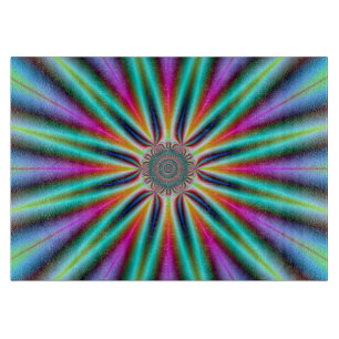 Cutting Board  Star in Turquoise Blue and Pink