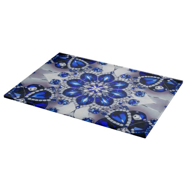 Cutting board with Blue White Colours Design (Corner)