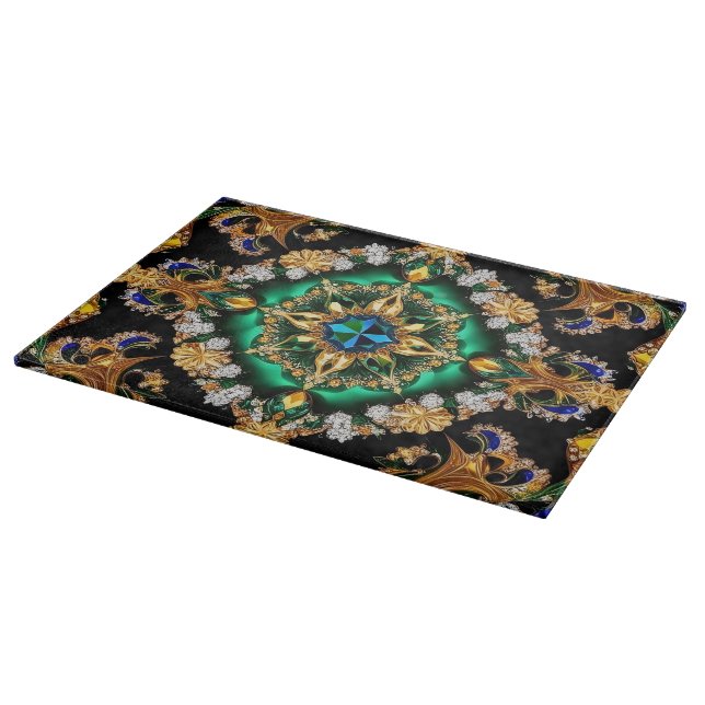 Cutting board with Brazilian Colours Design (Corner)