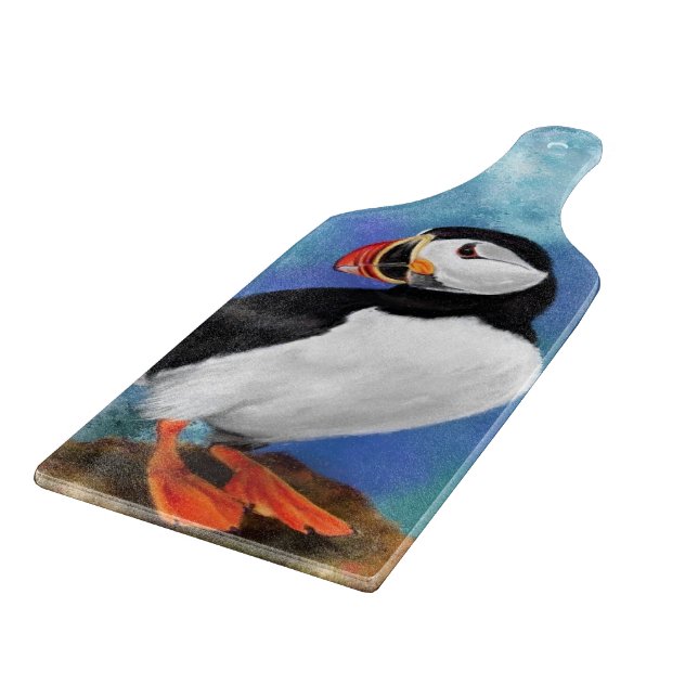 Cutting Board with Puffin (Corner)
