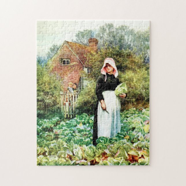 Cutting Cabbages by Helen Allingham Jigsaw Puzzle (Vertical)