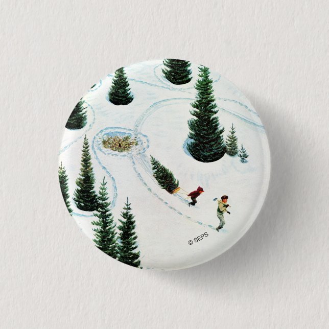 Cutting Down the Tree 1 Inch Round Button (Front)