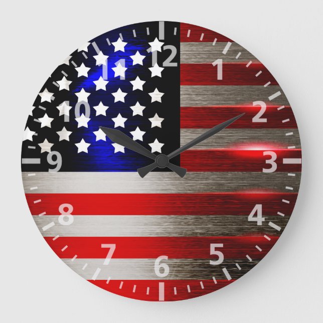 Cutting Edge Laser Cut American Flag 2 Large Clock (Front)
