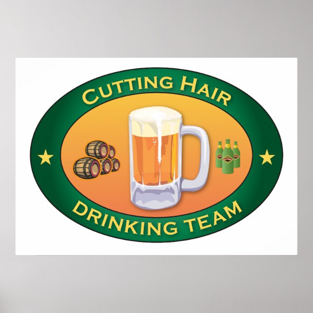 Cutting Hair Drinking Team Poster (Front)