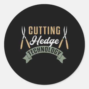 Cutting Hedge Landscaping Garden Landscaper Funny Classic Round Sticker
