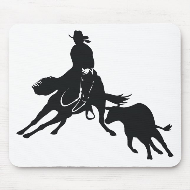 Cutting Horse and cow Mouse Pad (Front)