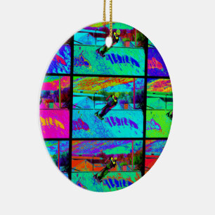 Cutting the Ramp - Stunt Scooter Rider Ceramic Ornament