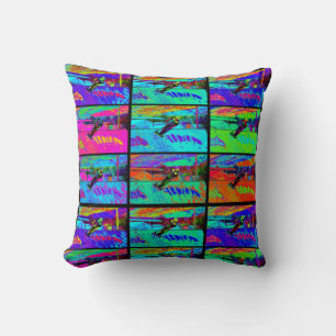 Cutting the Ramp - Stunt Scooter Rider Throw Pillow