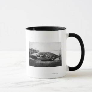 Cutting up a Blue Whale in Alaska Photograph Mug
