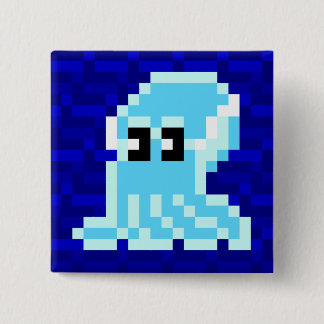 Cuttle Scuttle Blue Cuttlefish Badge 2 Inch Square Button