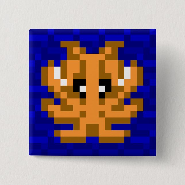 Cuttle Scuttle Camouflage Cuttlefish Badge 2 Inch Square Button (Front)