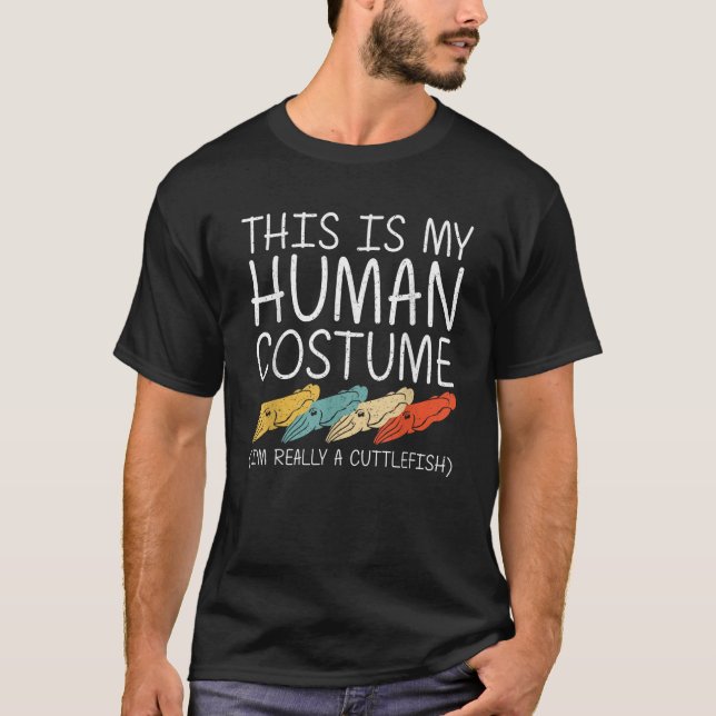 Cuttlefish Halloween Human Costume Molluscs Easy D T-Shirt (Front)